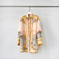 Yellow Tone Nautical Print Collared Shirt &Shorts Two Piece Set