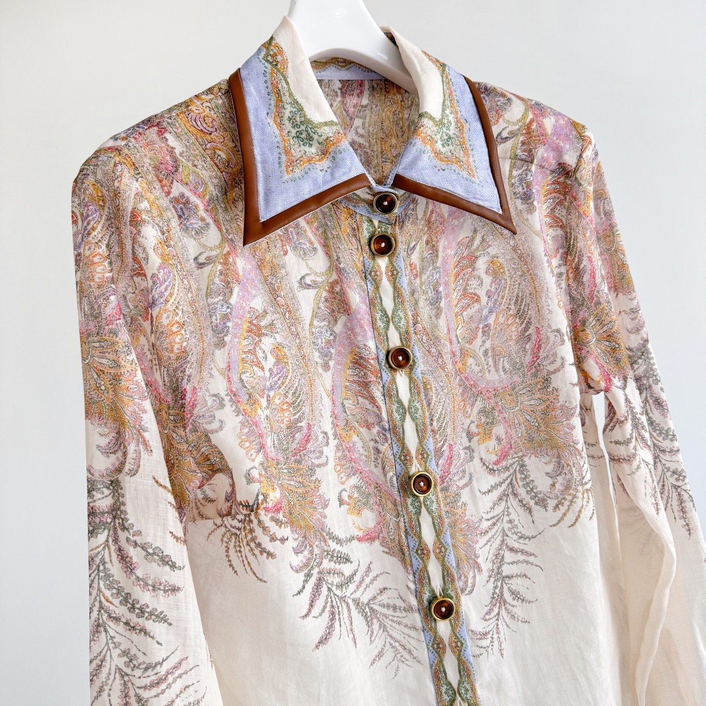The Alchemy Body Shirt&Midi skirt in Cream Paisley Two-Piece Set