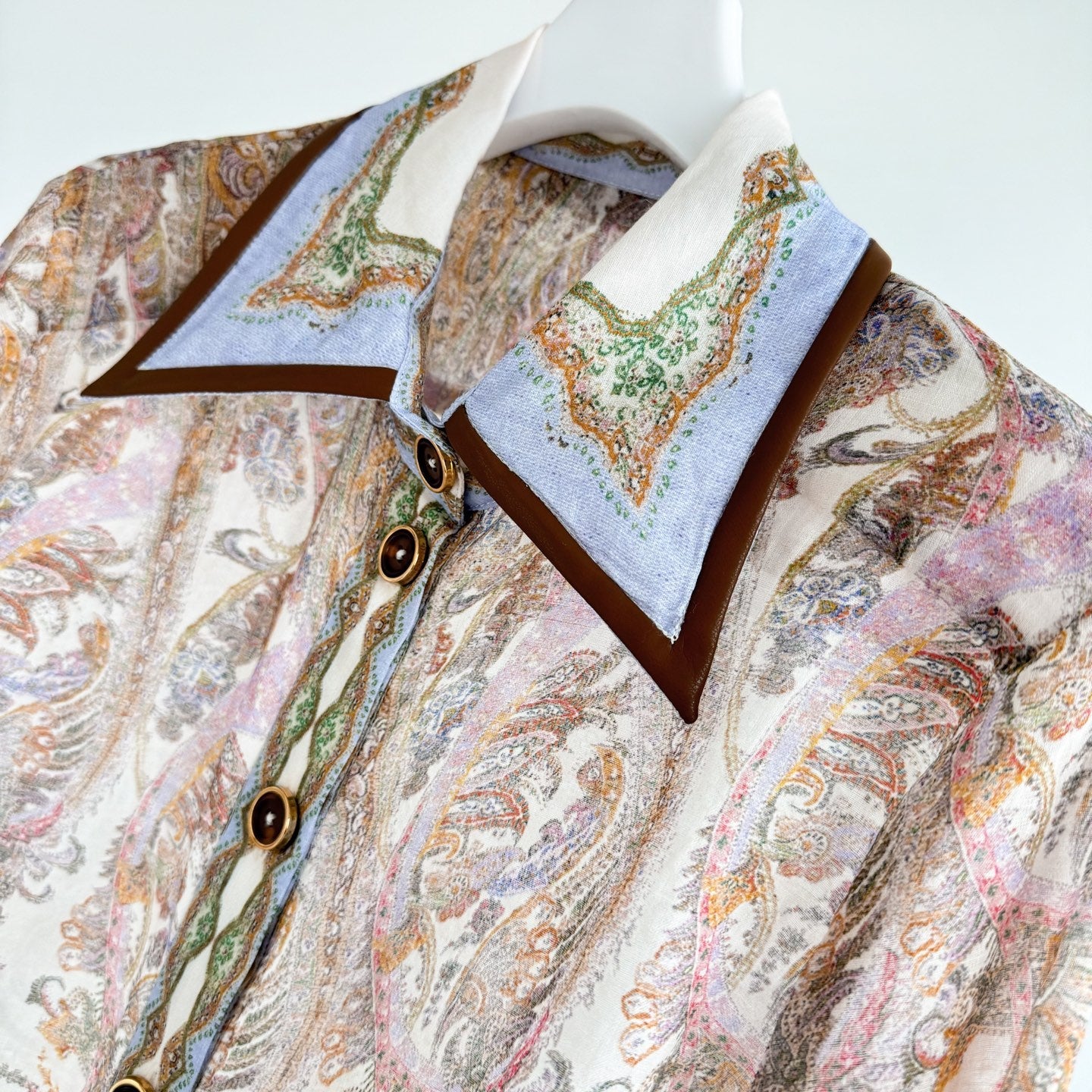 The Alchemy Body Shirt&Midi skirt in Cream Paisley Two-Piece Set