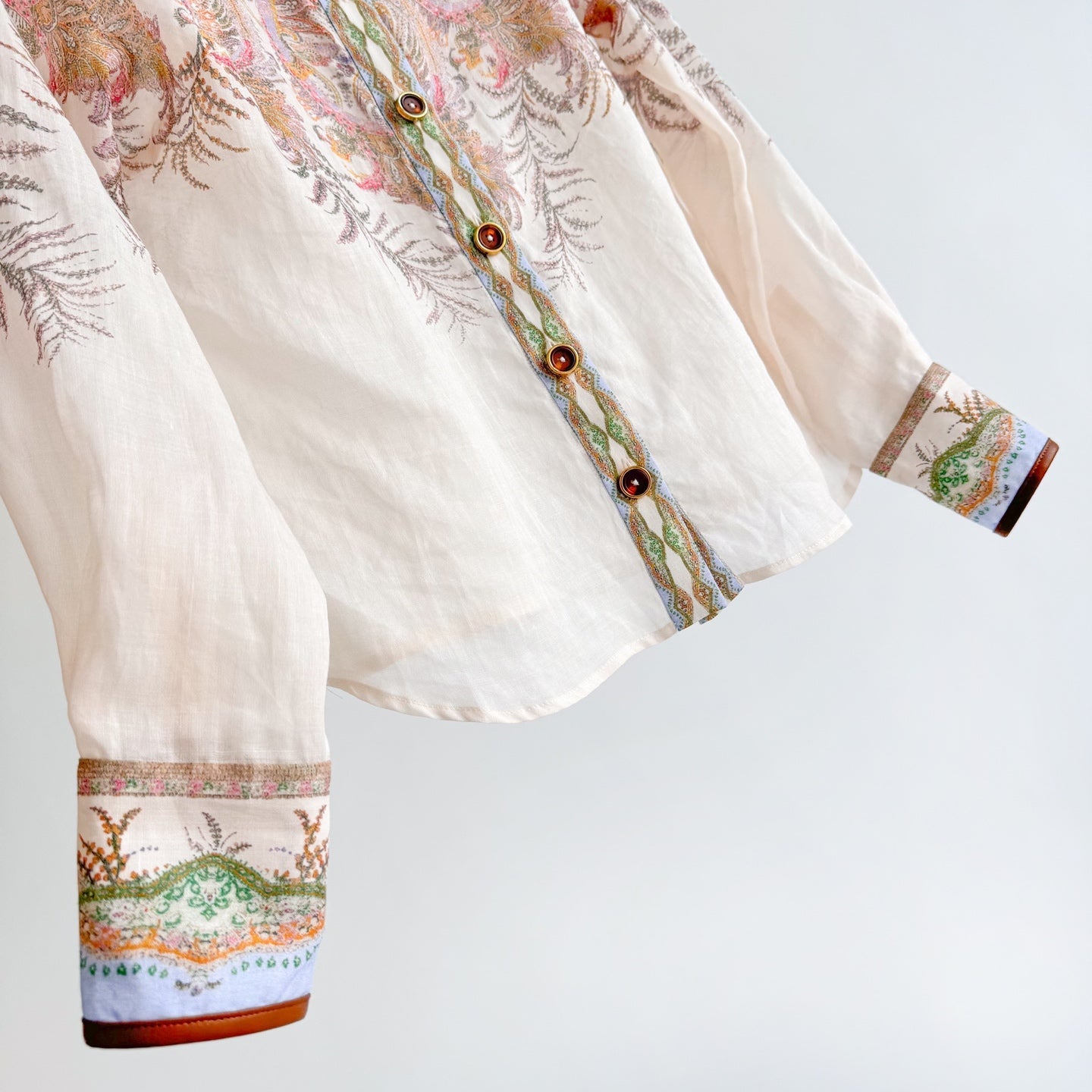 The Alchemy Body Shirt&Midi skirt in Cream Paisley Two-Piece Set