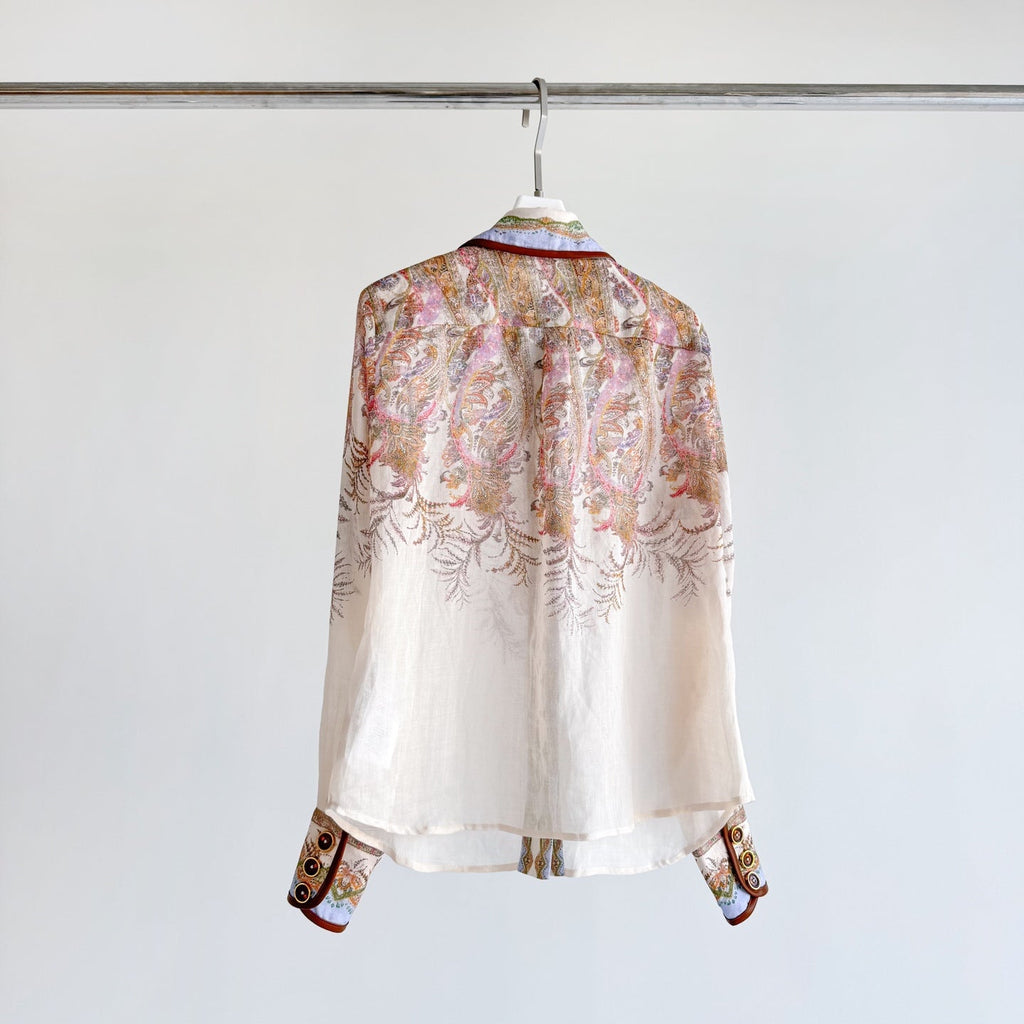 The Alchemy Body Shirt&Midi skirt in Cream Paisley Two-Piece Set