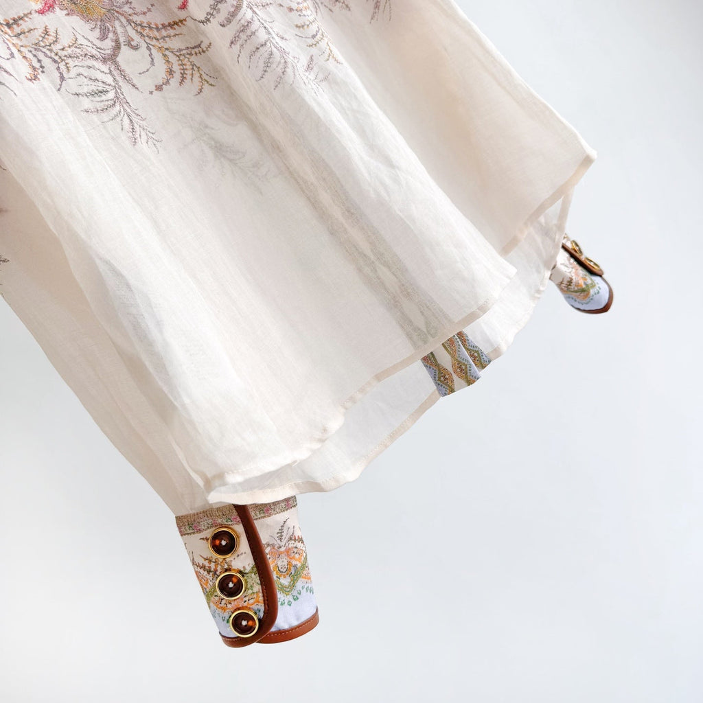The Alchemy Body Shirt&Midi skirt in Cream Paisley Two-Piece Set