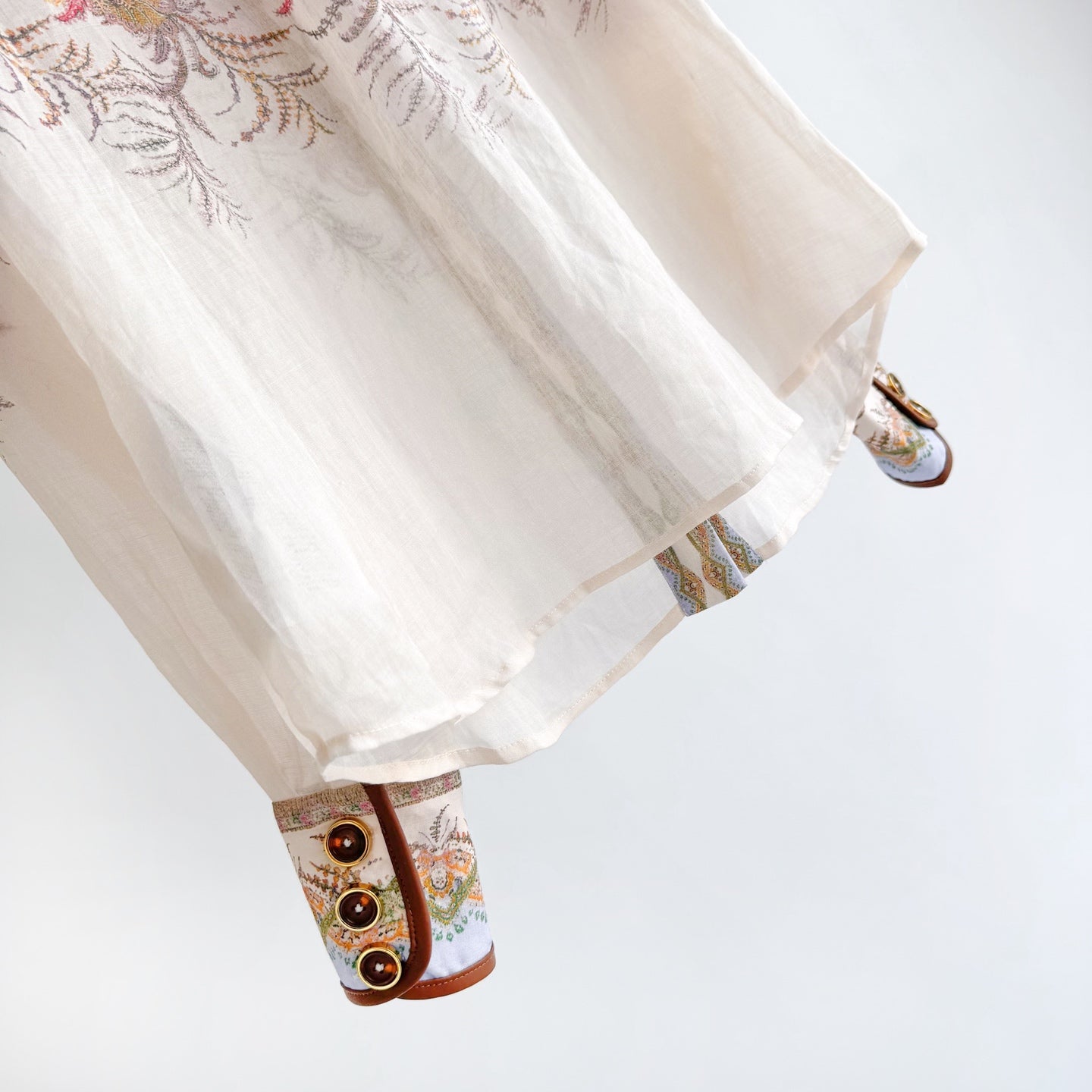 The Alchemy Body Shirt&Midi skirt in Cream Paisley Two-Piece Set