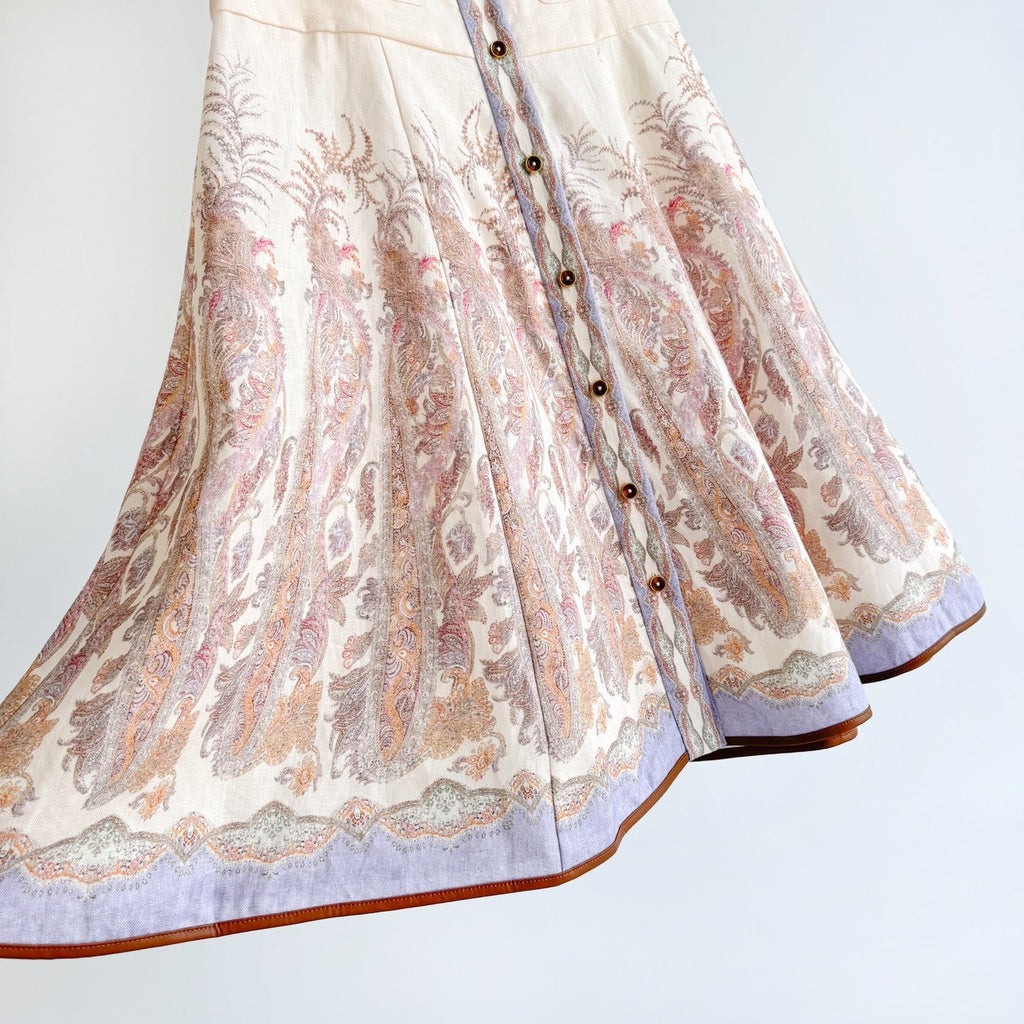 The Alchemy Body Shirt&Midi skirt in Cream Paisley Two-Piece Set