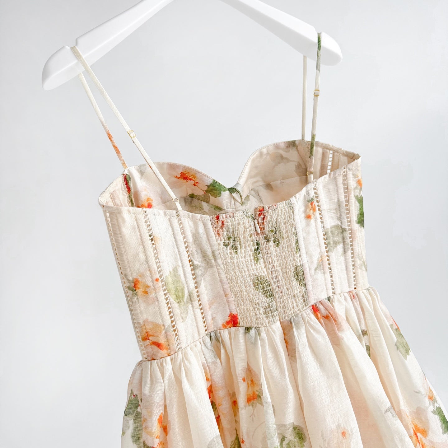 Carousel Corset Mini Dress in Cream Rose