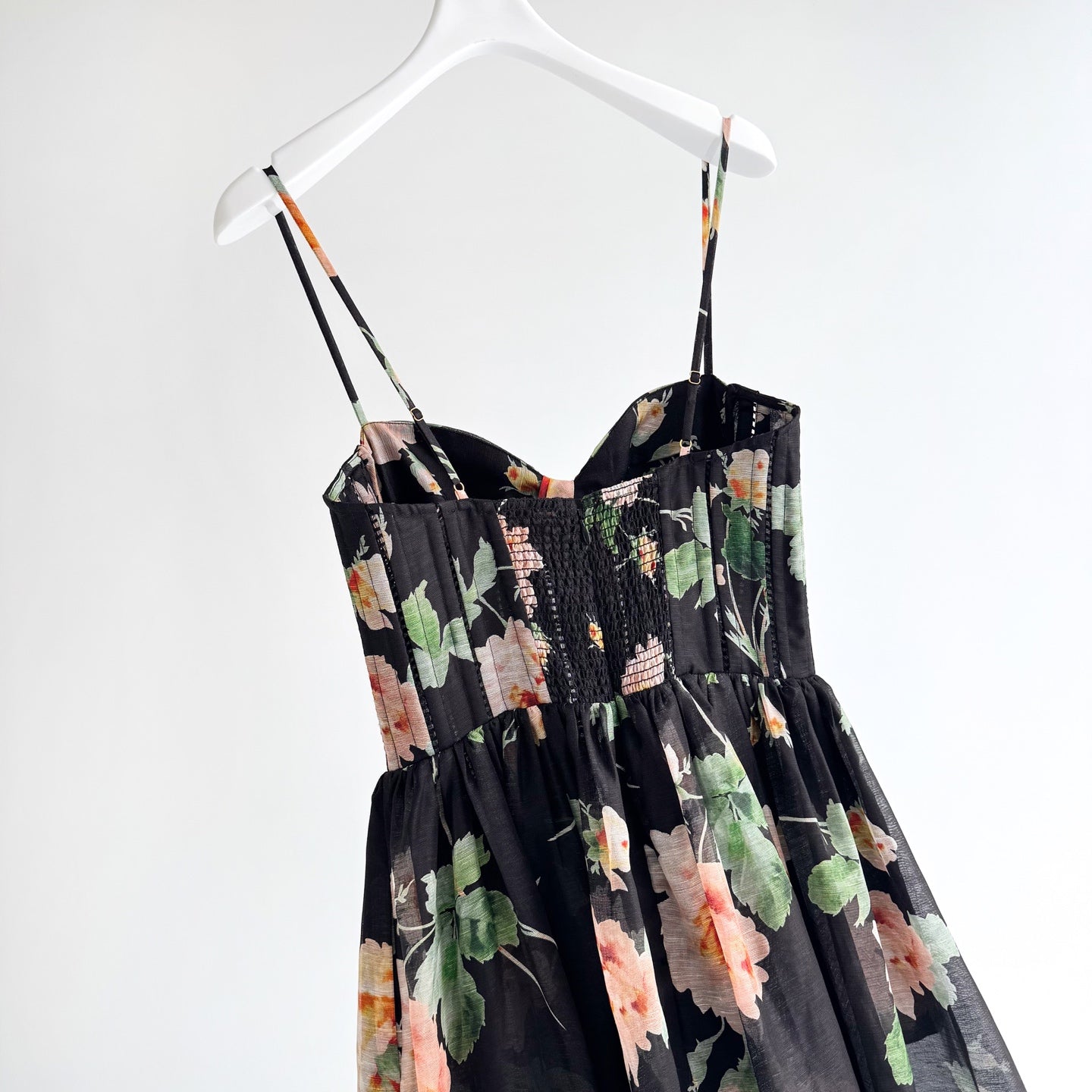 Midi Dress in Black Rose