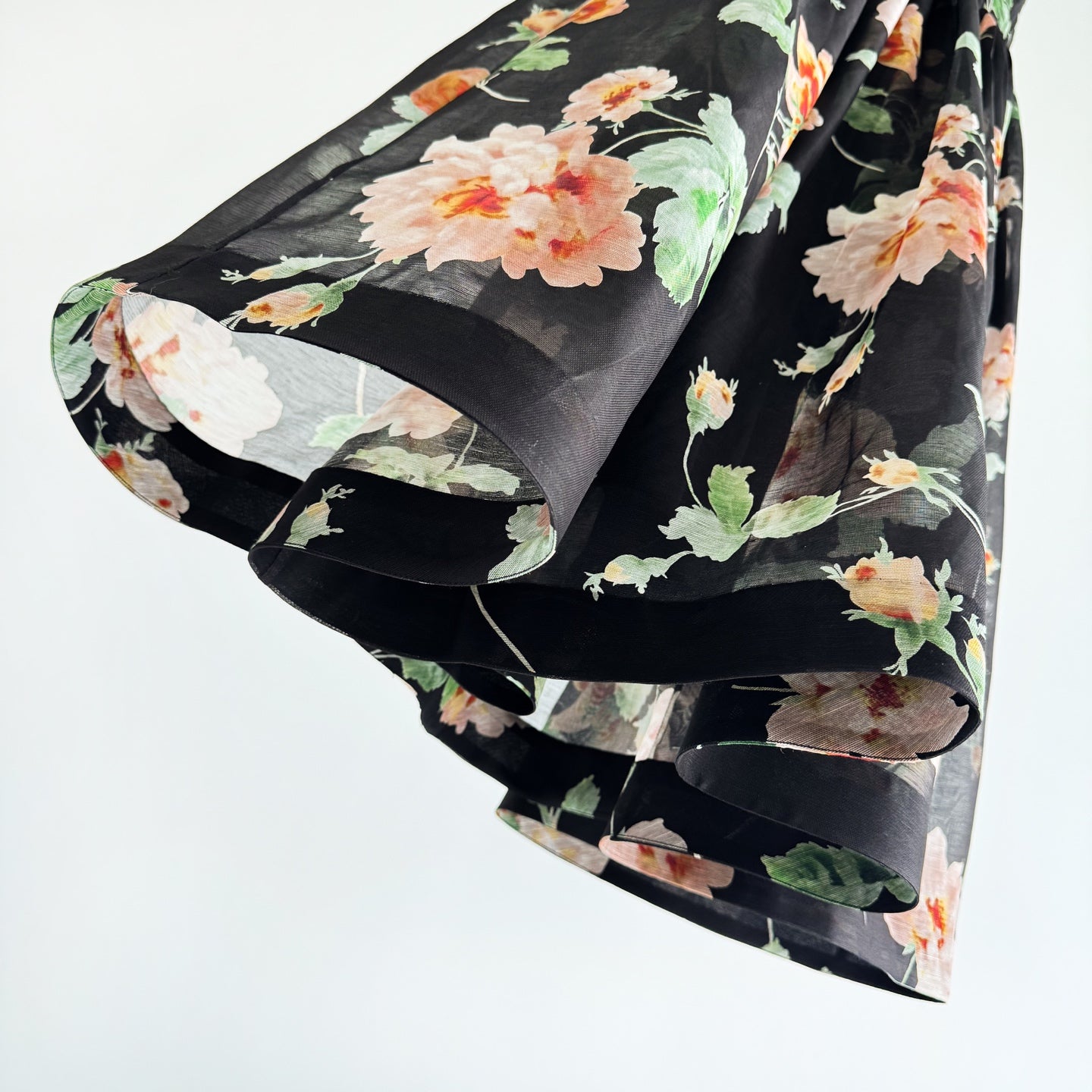 Midi Dress in Black Rose
