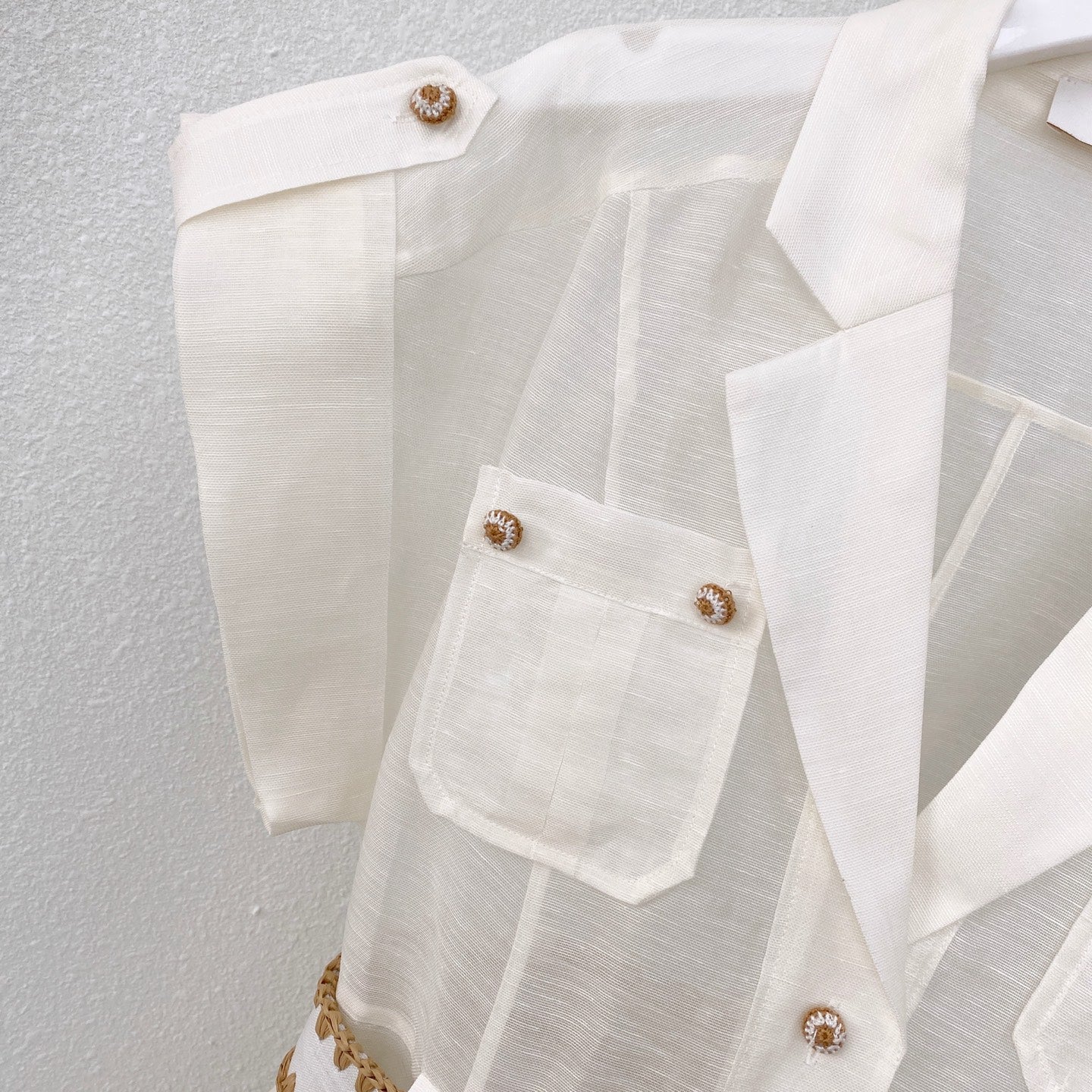 Island Vacation Embroidered Waist-Cinching Lapel Shirt Dress