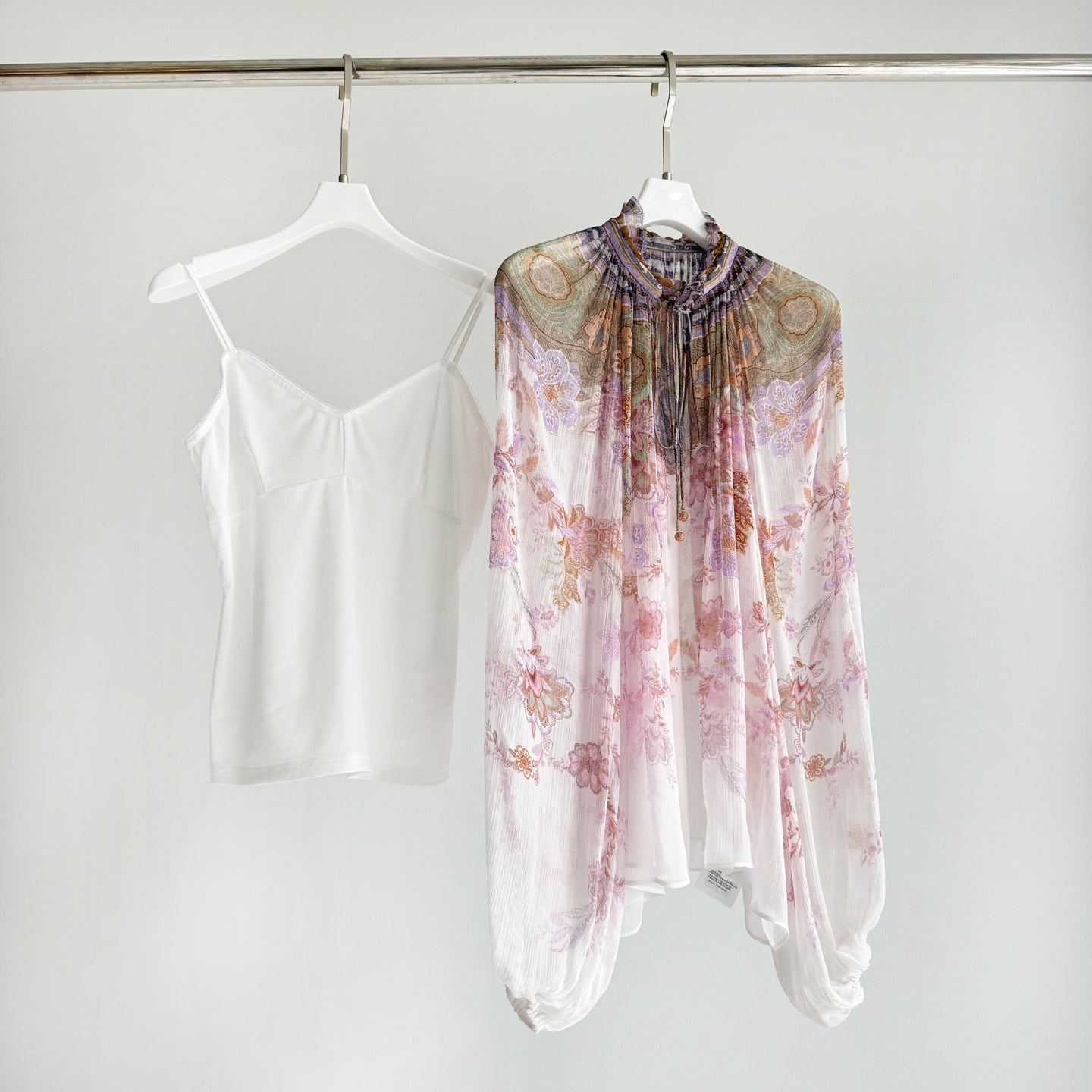 The Luna Billow Blouse in Cream Blue Paisley Collection
