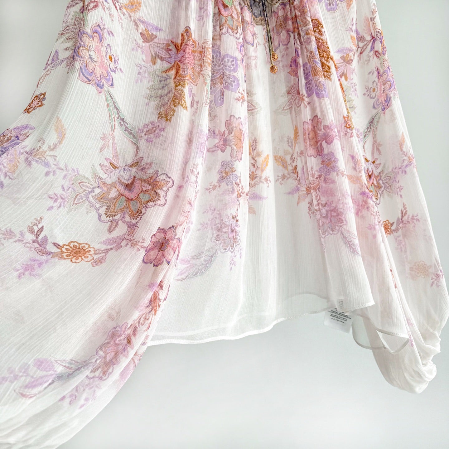 The Luna Billow Blouse in Cream Blue Paisley Collection