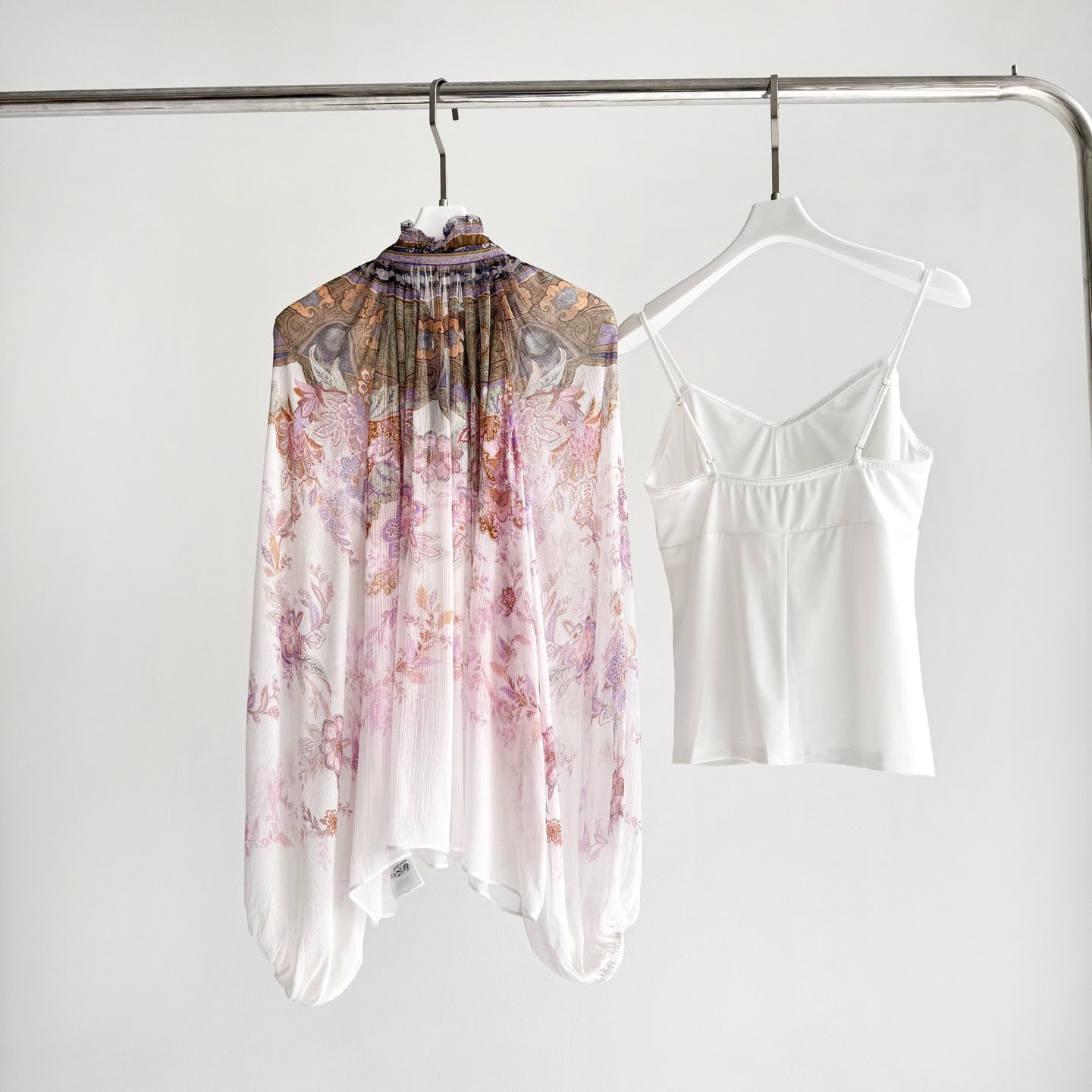 The Luna Billow Blouse in Cream Blue Paisley Collection