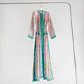 The Indra Long Sleeve Maxi Dress in Lilac Scarf Floral