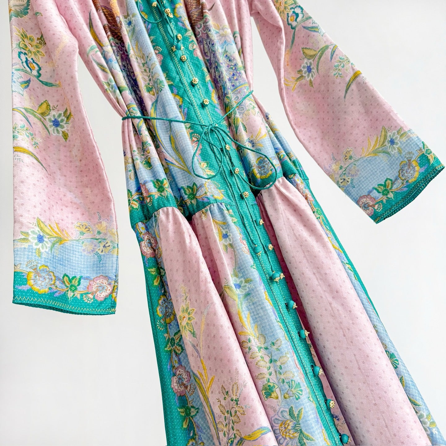 The Indra Long Sleeve Maxi Dress in Lilac Scarf Floral