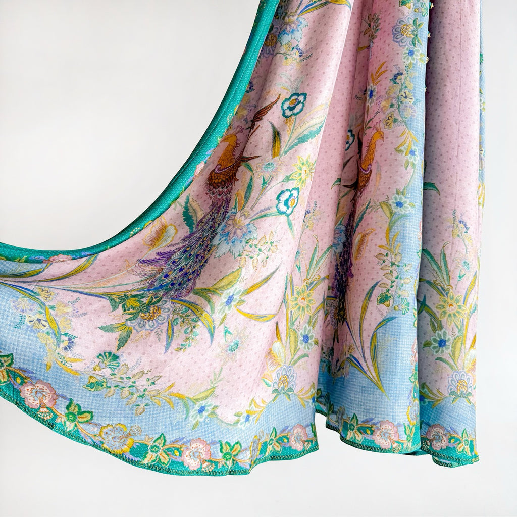 The Indra Long Sleeve Maxi Dress in Lilac Scarf Floral