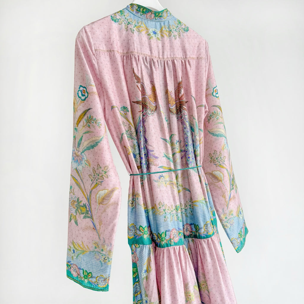 The Indra Long Sleeve Maxi Dress in Lilac Scarf Floral