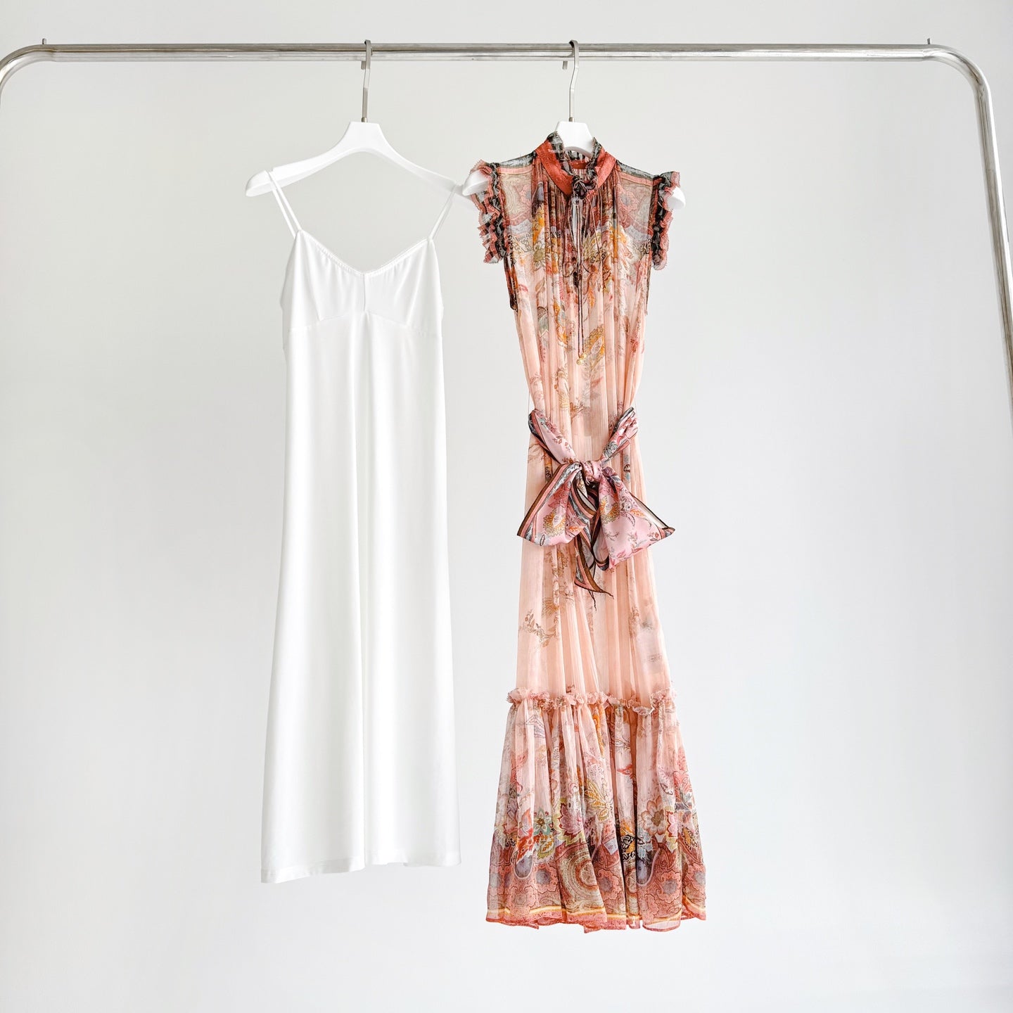 The Alchemy Flutter Dress in Pink Paisley