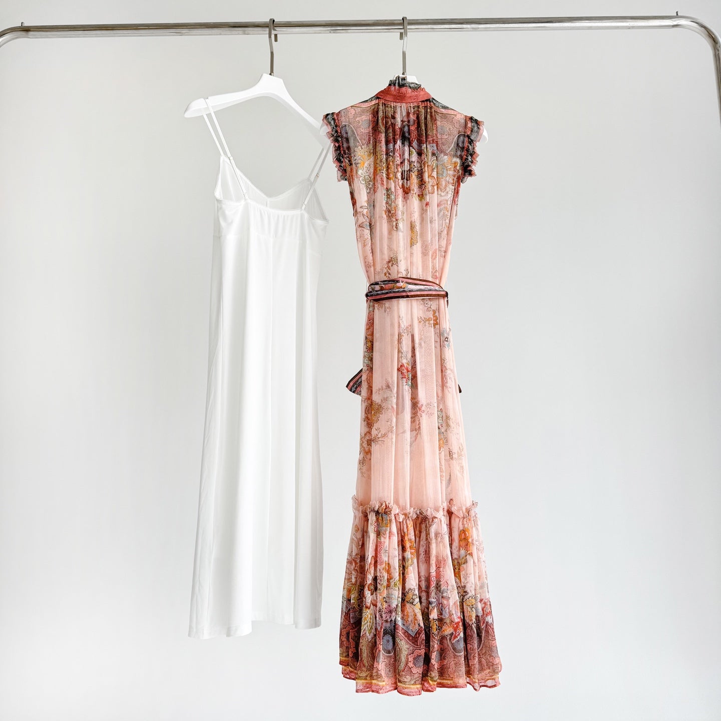 The Alchemy Flutter Dress in Pink Paisley