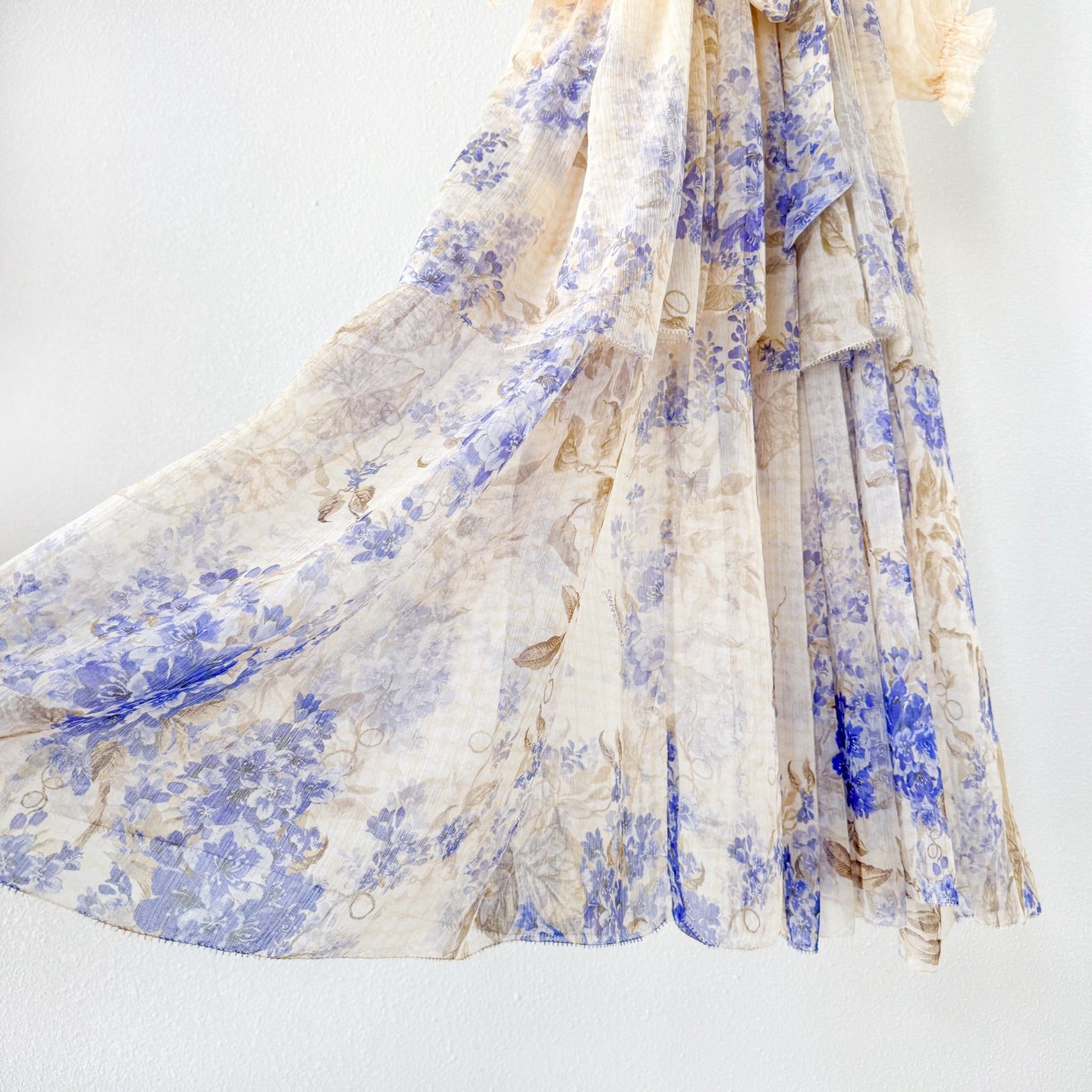 Indigo Wisteria Print Maxi Dress with Camisole Liner Two-Piece Set