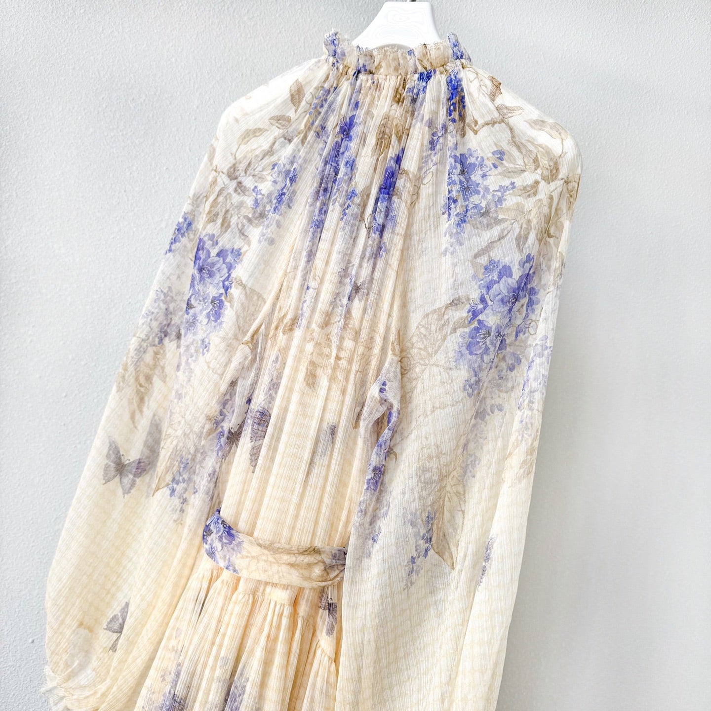 Indigo Wisteria Print Maxi Dress with Camisole Liner Two-Piece Set