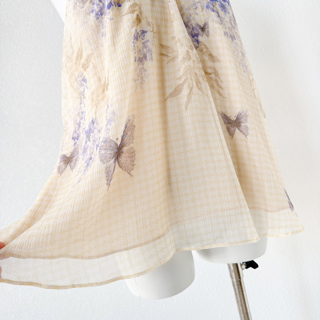 Indigo Wisteria Print Halter Neck Sleeveless Blouse