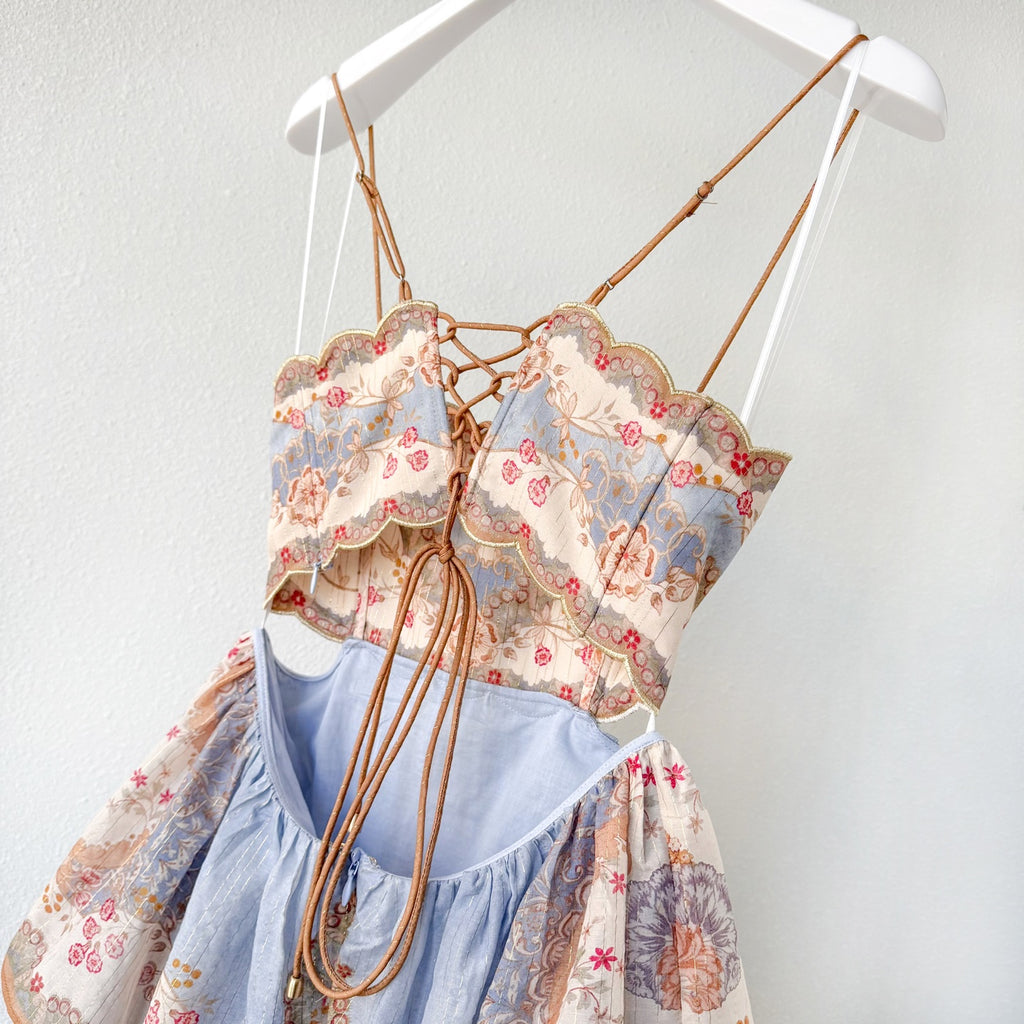 Mediterranean Holiday Floral Paisley Camisole Maxi Dress