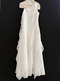 Irregular ruffled chiffon long dress