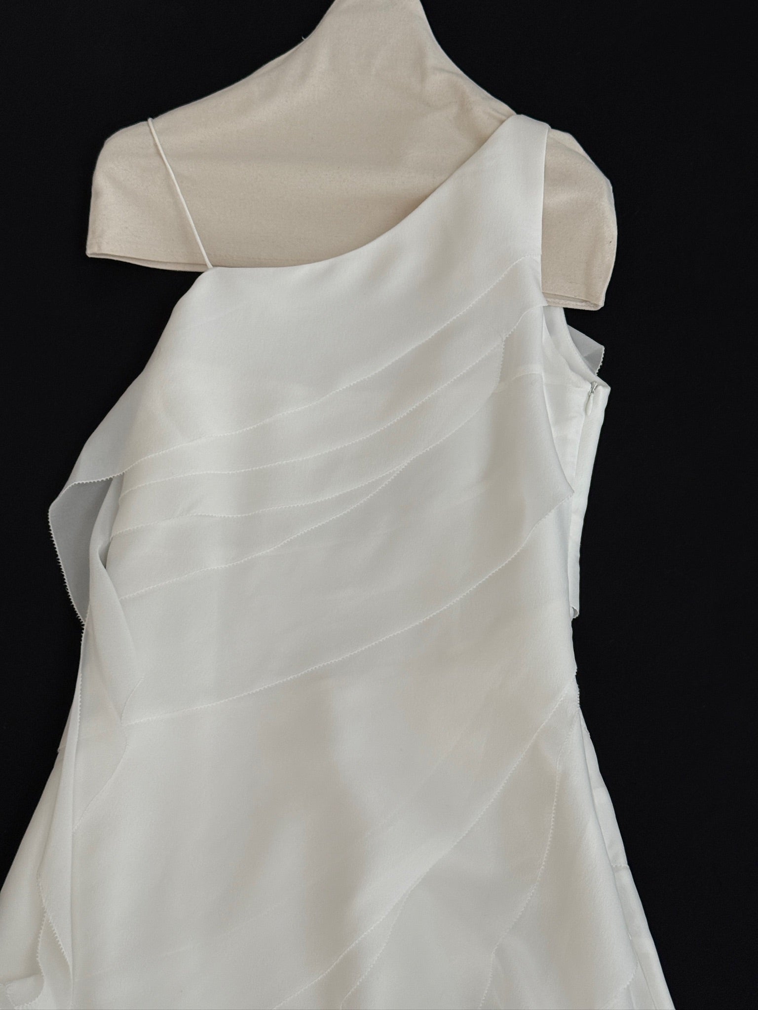 Irregular ruffled chiffon long dress