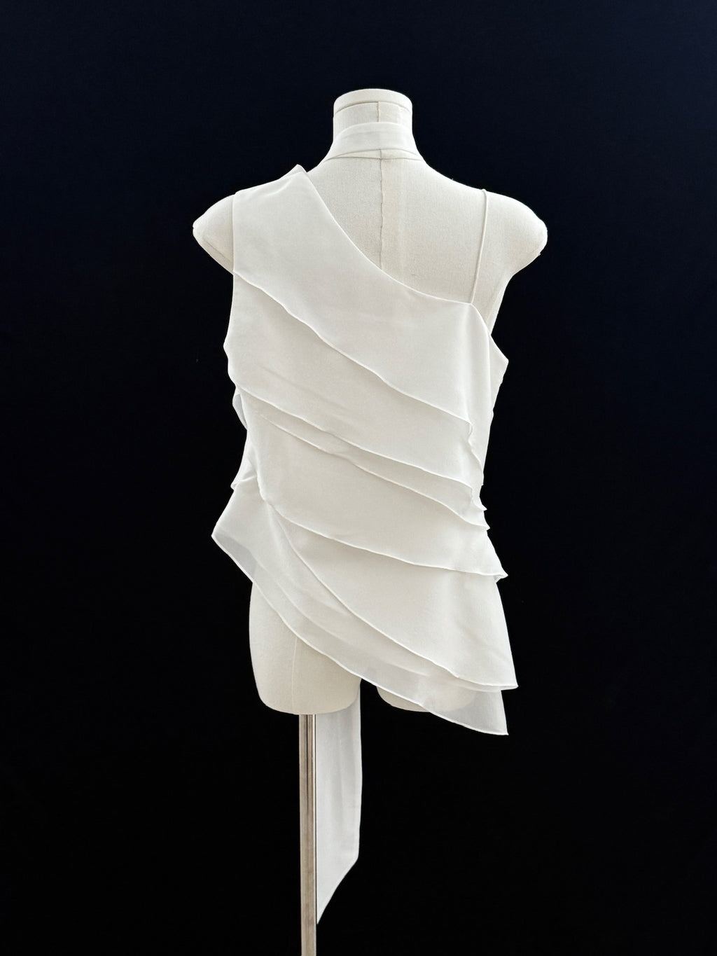 Irregular Ribbon‑Detail Top