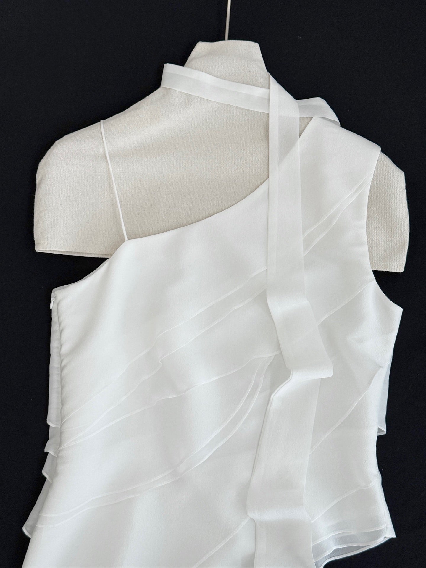 Irregular Ribbon‑Detail Top